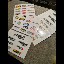 LOT DE 11 PLANCHES DE STICKERS DUCATI SCRAMBLER